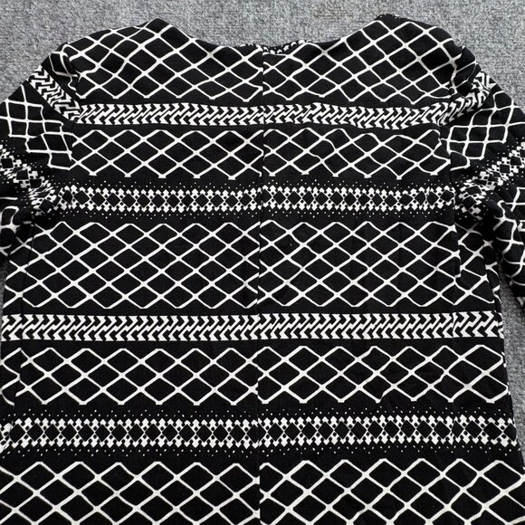 Kaari Blue Dress Womens XS Black White Geometric Button Accents Tribal Preppy - Picture 12 of 15